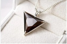 60.80 Ct Elegant Smoky Brown Star Brilliant Cut Quartz Sterling Silver Pendant