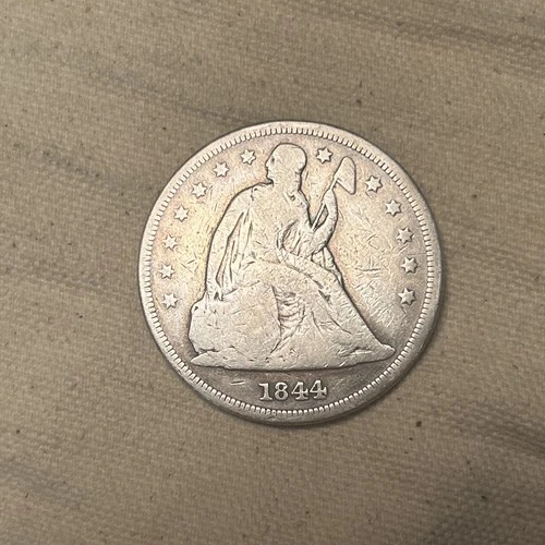 1844 Seated Liberty One Dollar $1 Tough Date Type Coin