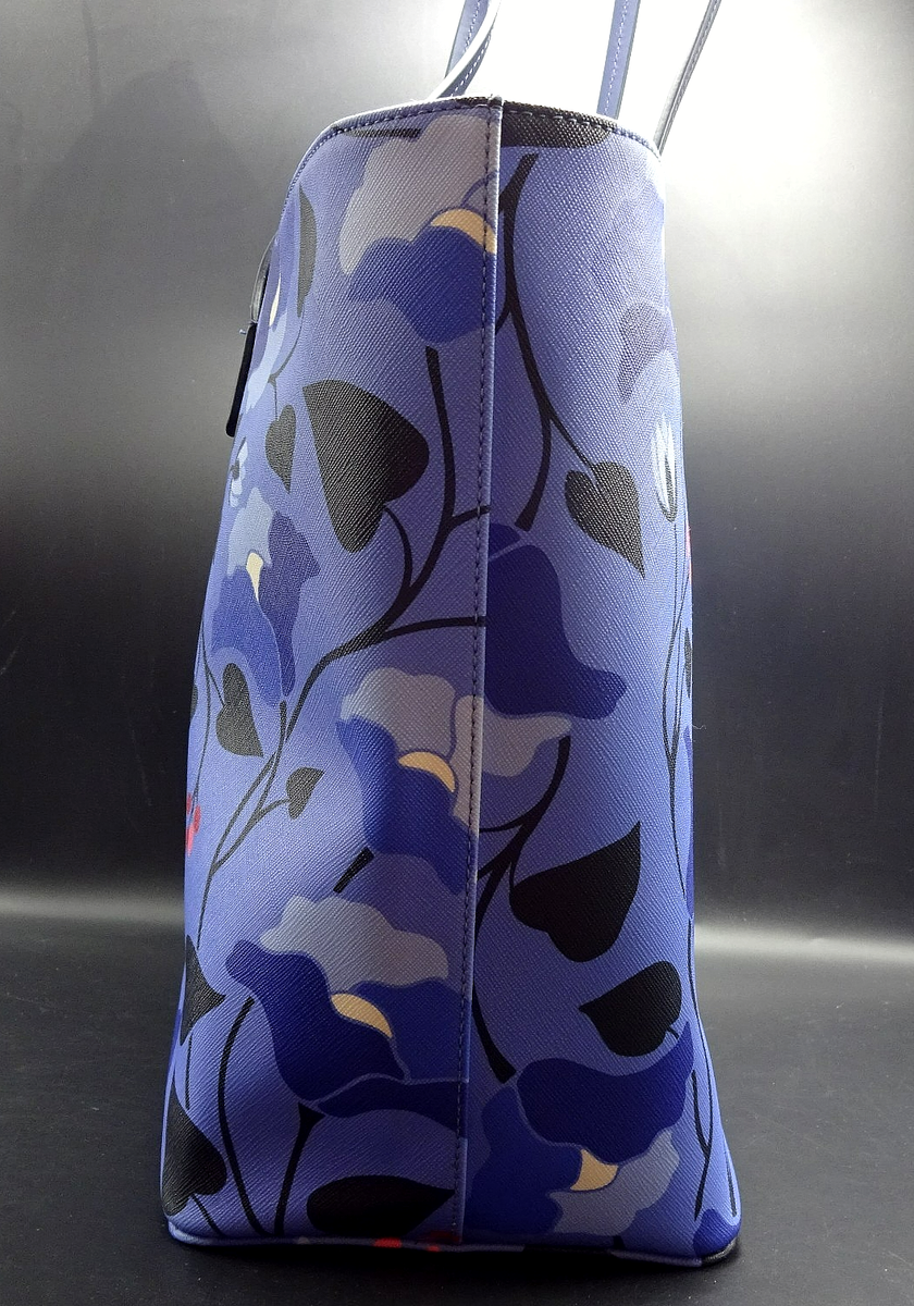 KATE SPADE NEW YORK Large Blue Floral TOTE BAG Enchanted Forest