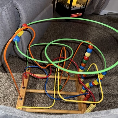 Educo Vintage Wooden Bead Maze Rollercoaster Large Toy