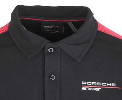 Porsche Motorsport Herren Kurzarm Polo Shirt Stretch Schwarz