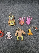 Vintage 90s Pokemon Keychain Lot Kangaskhan Mew Hitmonlee Buizel Nidoran Nintend