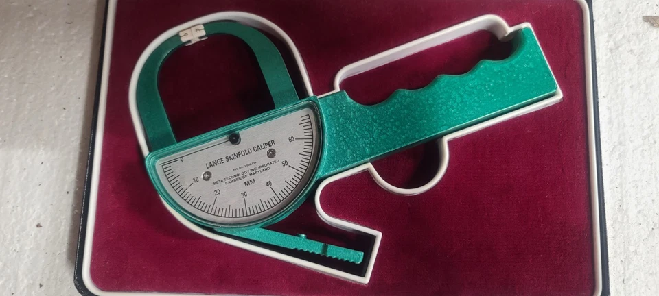 Estuche rígido vintage Lange Skinfold Caliper Cambridge Scientific Technology Inc Foto 2 de 4