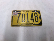 Pennsylvania Motorcycle License Plate Vintage