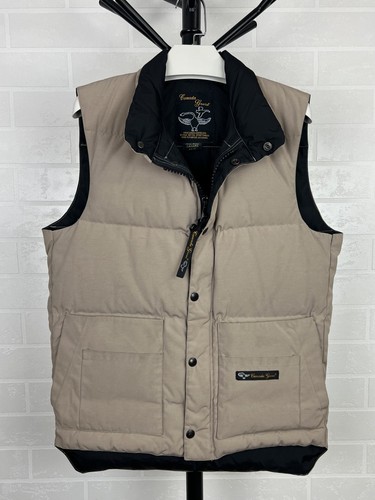 Canada Goose, CANADA GOOSE Down Vest Logo Vintage Beige Men's Size XS-S