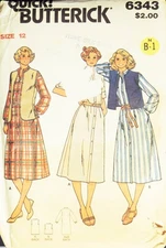 1970s Sew Pattern Butterick 6343 Midi Button-down Shirtdress Uncut Factory Folds