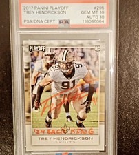 2017 Trey Hendrickson Rookie Panini Playoff On Card AUTO 2024 SACK KING! 1 of 1!. rookie card picture