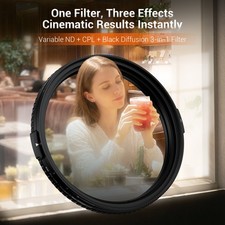 JJC 3 in 1 Lens Filter Black Mist 1/4 ND2-ND32 CPL True Color Polarizing 77 82mm