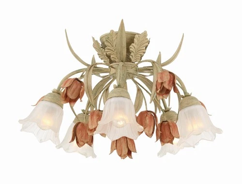 Crystorama Lighting Group 4800 Southport 5 Light 22"W Semi-Flush - Sage Rose - Picture 1 of 6