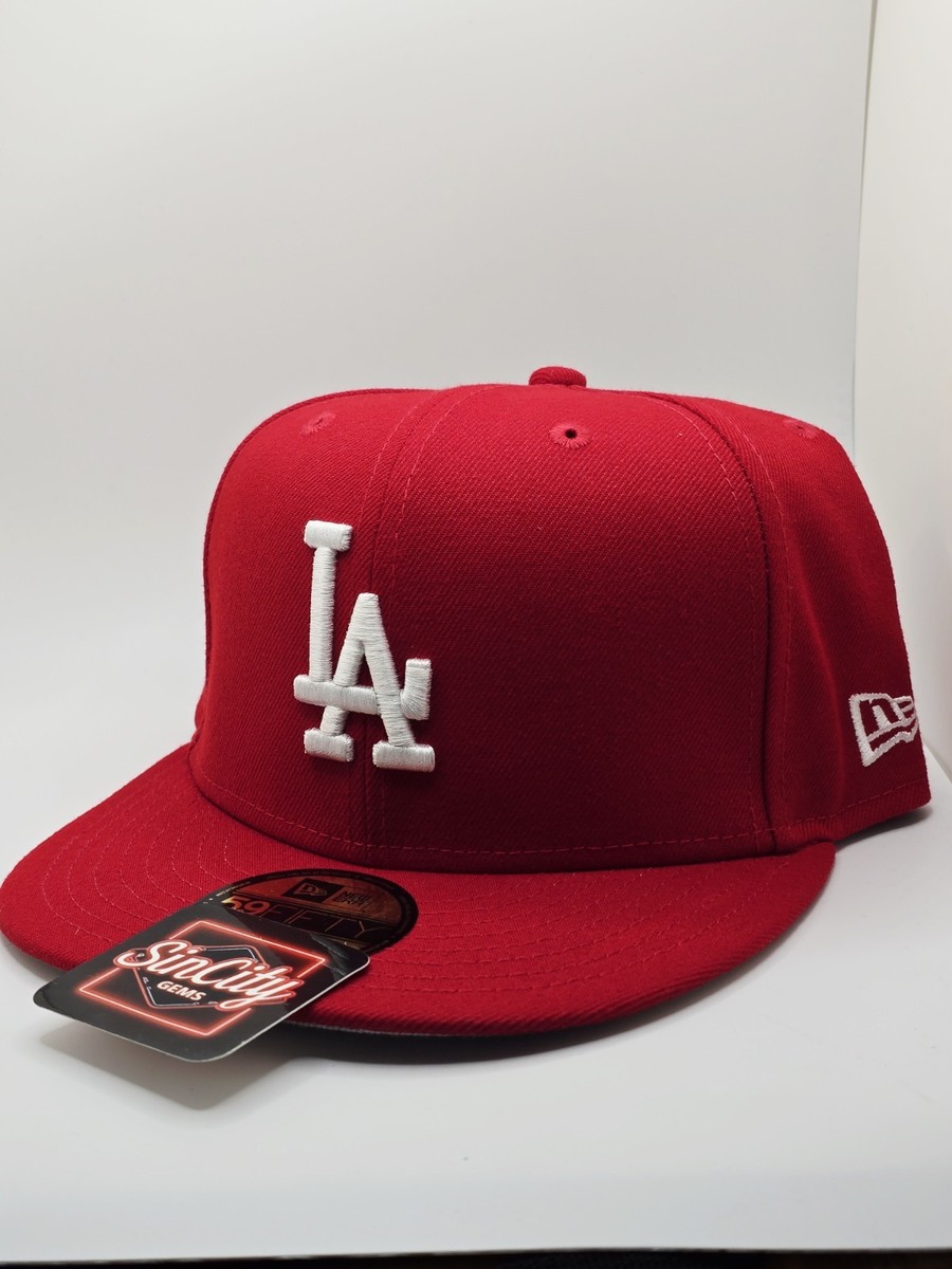 New Era Los Angeles Dodgers Re-Dub Red 59FIFTY Fitted Hat Cap Sz 7