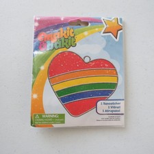 Makit  Bakit Rainbow Heart Stained Glass Kids Suncatcher Kit DIY