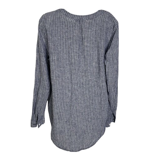 Beach Lunch Lounge Collection Damen Top mittelblau weiß gestreift Leinenmischung - Bild 2 von 10