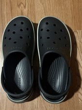 Crocs Classic Black Gray Stacked Clog Platform Shoes W7/M5 New Without Tags