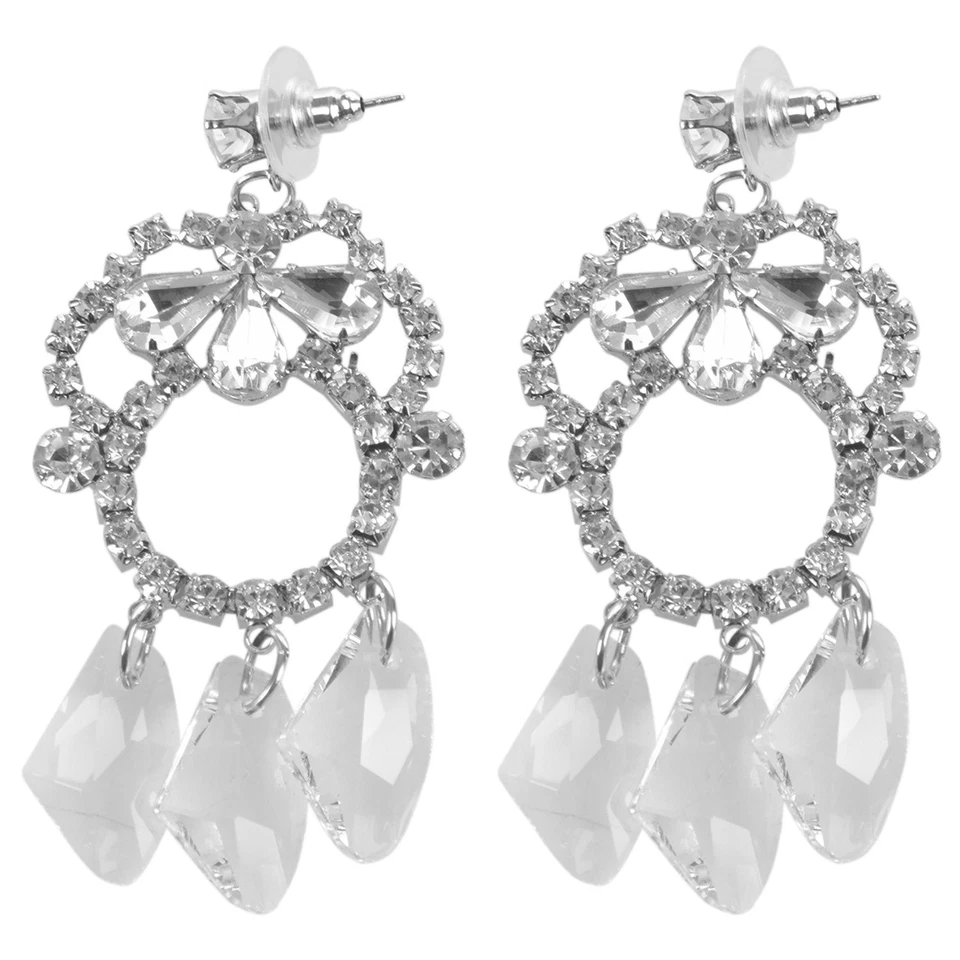 Kristall National Wassertropfen Damen Anhänger Ohrringe Vintage Pendant5419