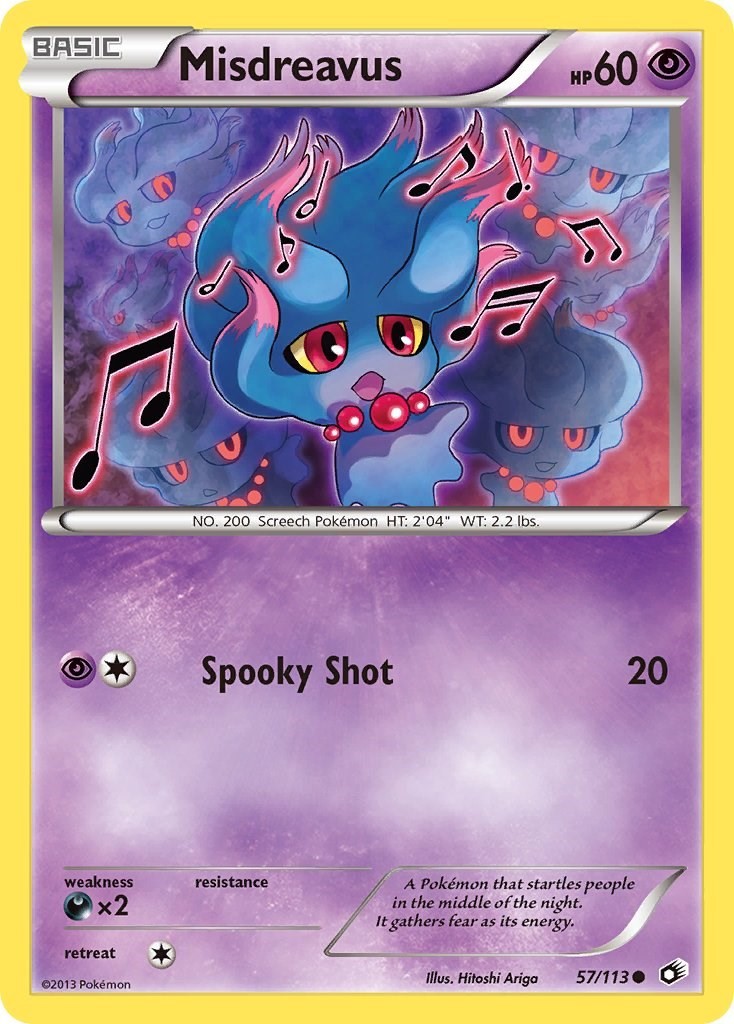 Misdreavus (57/113) Reverse Holofoil Common NM LTR Legendary Treasures Pokemo...