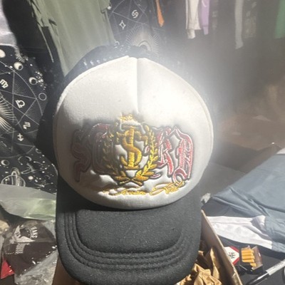 Ed Hardy Black White Embroidered Trucker Hat Adjustable Breathable Men Casual
