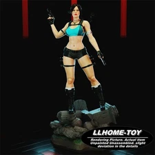 1/24 9cm tall Lara Croft 3D Print Model Unpainted Garage Kit mini Figure