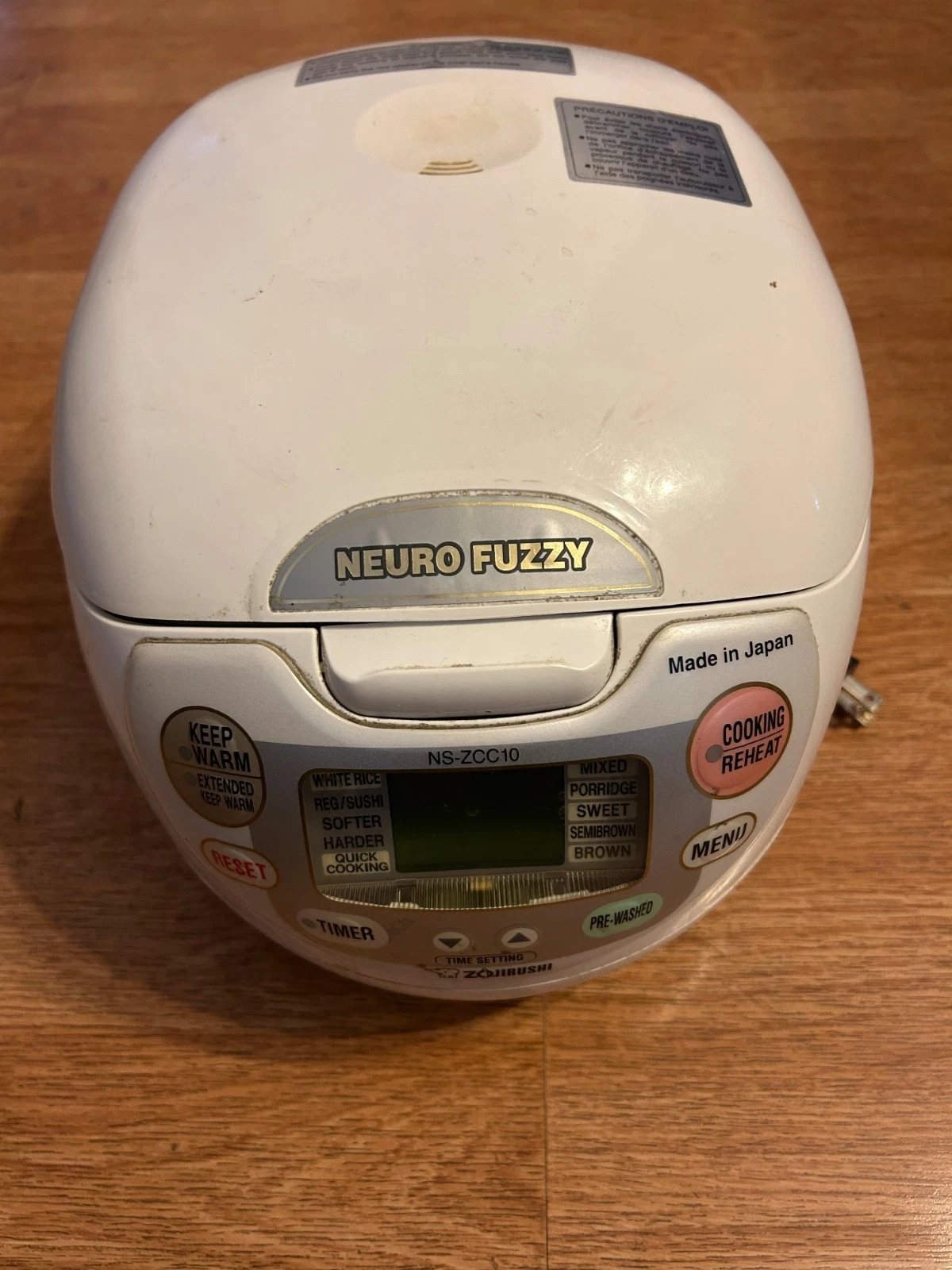 Zojirushi Neuro Fuzzy NS-ZCC10 5.5-Cup Rice Cooker & Warmer Made In Japan Tested
