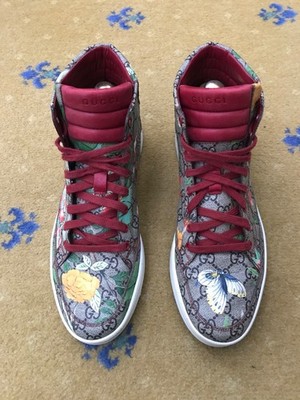 Gucci Turnschuhe Sneaker Schuhe Monogram Tian Floral Canvas Herren US 9 UK 8,5 42,5