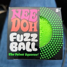 Green Needoh FUZZ BALL Flower Power Nee Doh Squish Stress Ball NEE-DOH Fuzzball