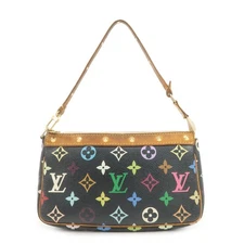 Louis Vuitton Monogram Multicolor Pochette Accessoires Noir M92648 Auth Used F/S