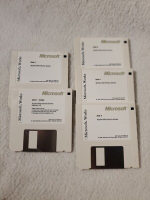 Vtg 1992 Microsoft Works 3.0 Macintosh Computer Software 3.5'' Floppy Diskettes