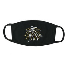 Face Mask Rhinestone Pom Pom, Cotton Blend, Made In USA