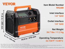 VEVOR Macchina per Recupero Refrigerante AC Portatile a Doppio Cilindro Da 1 HP