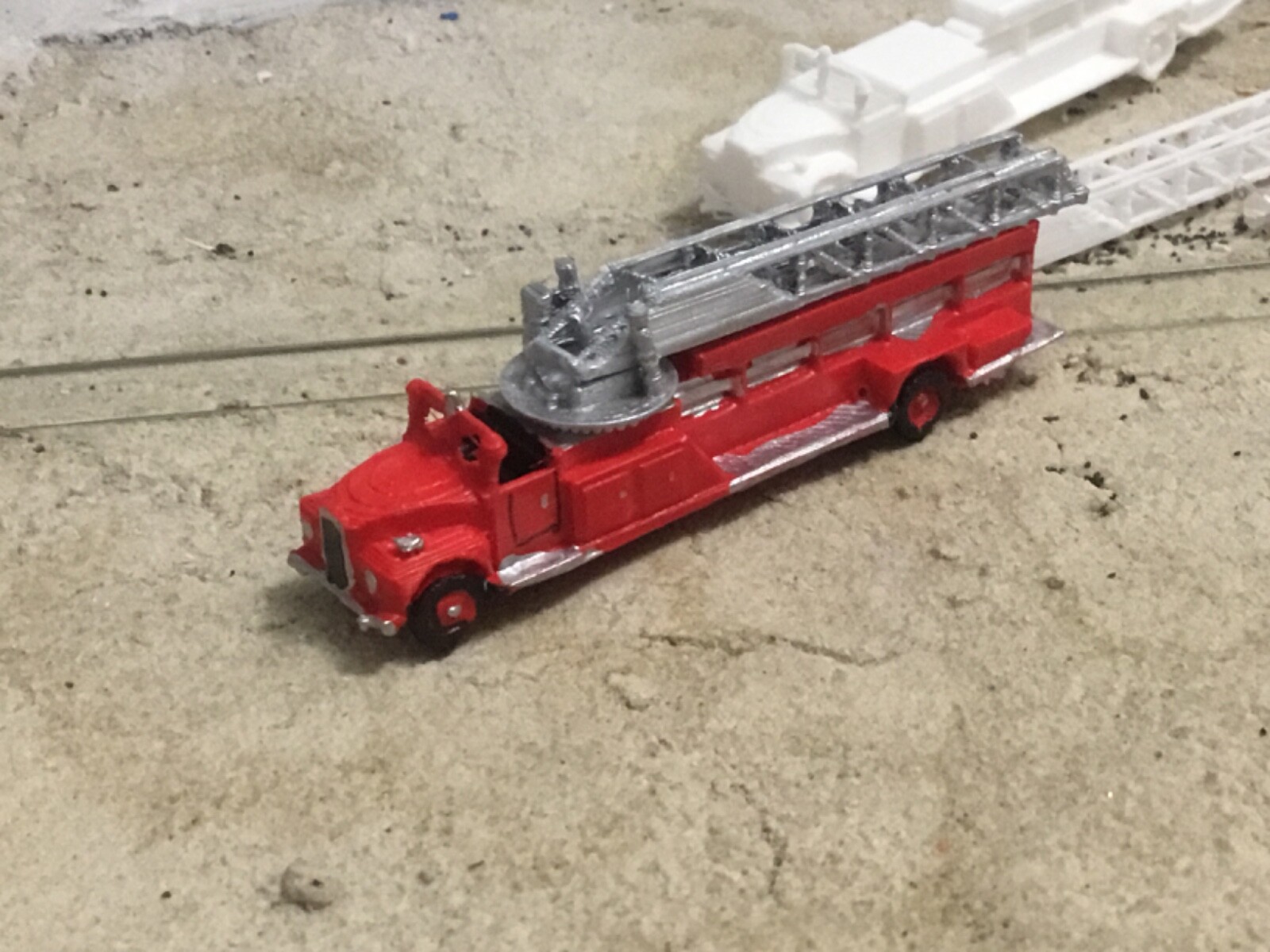 N Scale Fire Engine N Scale Fire Truck Engine Mack B Ladder Open cab 3d printed unpainted ...