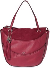 Borsa a tracolla GUESS SOLENE bordeaux rosso ecopelle e camoscio