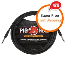 Pig Hog PTRS15 High Performance 1/4" TRS - 1/4" TRS Instrument Cable 15ft - NEW