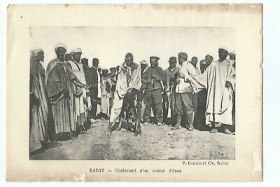 MOROCCO Punishment Of A Donkey Thief XX Damaged Card XX