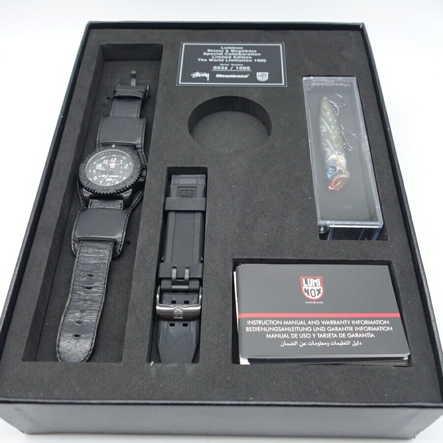 Stussy Luminox 3150 Megabass Limited 1000 Pieces Watch black