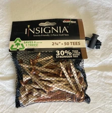 Pride Insignia 2-Piece Golf Tee 2-3/4"  Enviro-Friendly  50 Pcs Drawstring Bag