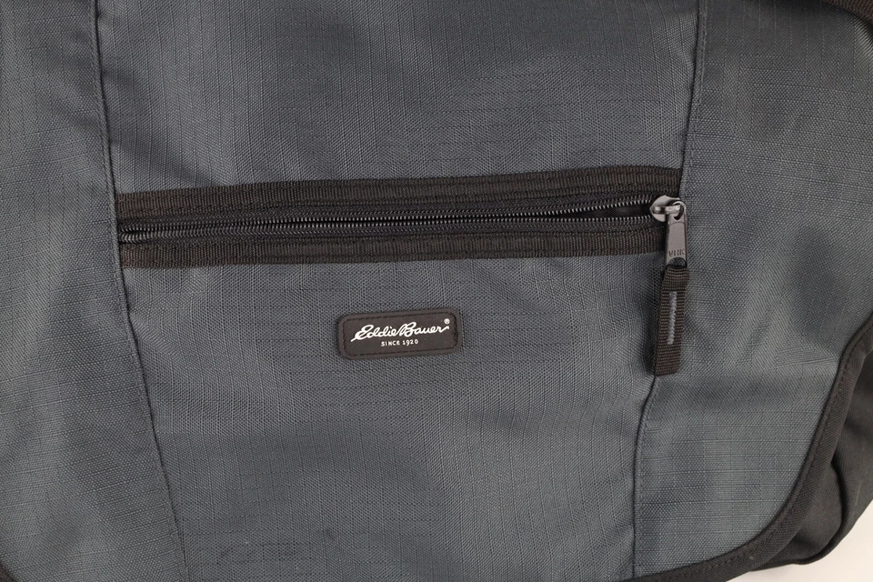 Vintage 90s Y2K Eddie Bauer Spell Out Crossbody Messenger Bag Carry On Gray — 第 2/4 张图片
