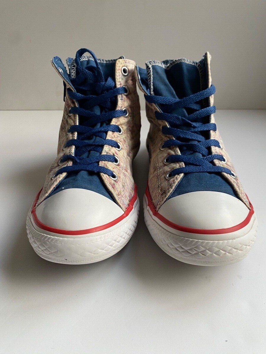 Converse All Star Side Zip Hi-Top Multicolor Juniors Size 6