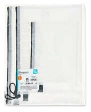 Pen+Gear Mesh Zipper Bags, 3 Sizes - Perfect for School or Office Supplies
