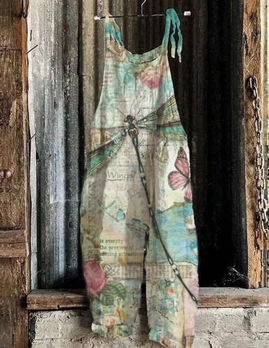 Mono holgado boho de mujer talla grande mono verano retro peto pantalones harén DE - Imagen 69 de 73