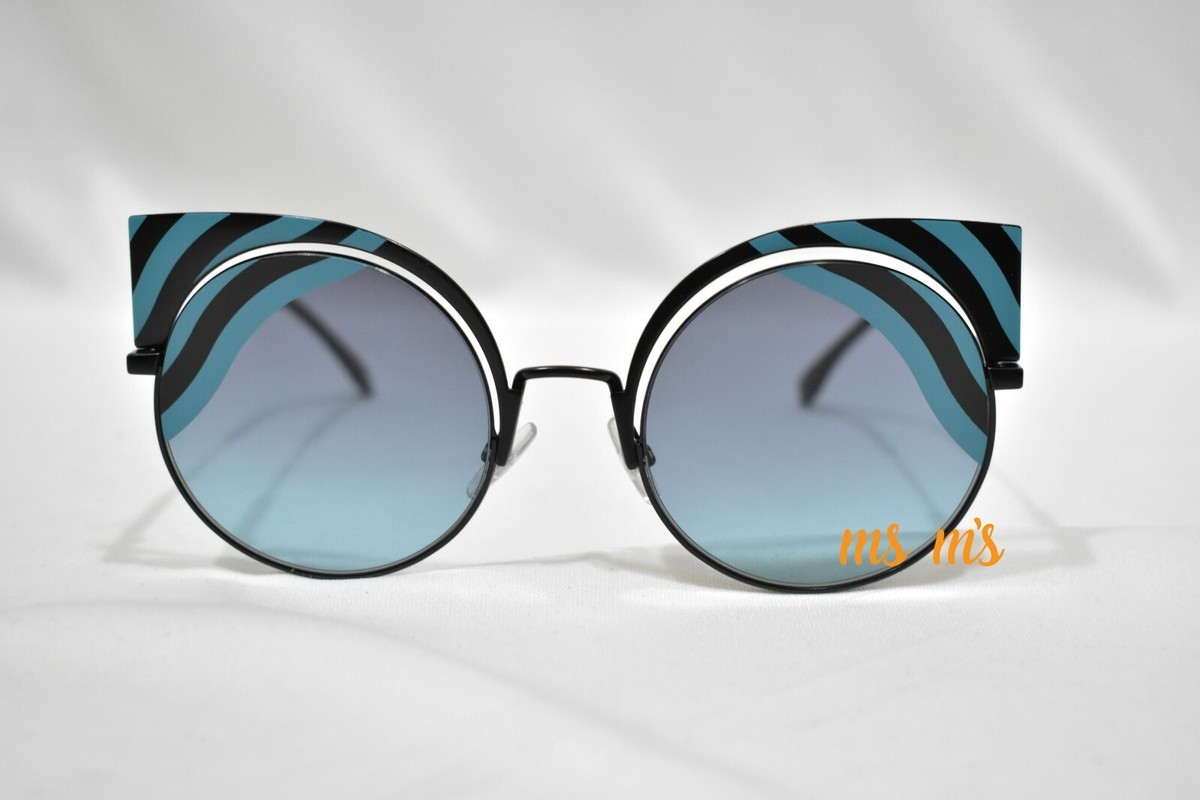NIB Fendi Blue Black Gradient 53mm cat eye winged sunglasses  display picture 1