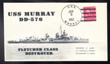 Destroyer USS MURRAY DD-576 KSC Cachets Naval Cover B1508