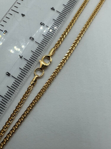 Cadena de eslabones lisos espiga de oro amarillo de 9 quilates de 2 mm 26"/65 cm cadena de cuello (488) - Imagen 3 de 5