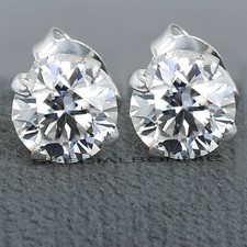 Certified 4.00 Ct Diamonds Solitaire Studs-Great Sparkle  Luster. VIDEO