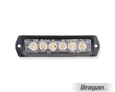 12 V - 24 V LED Bernstein Warnstrobe + 6 LED 3W passend für Universal Auto Van 4x4 LKW