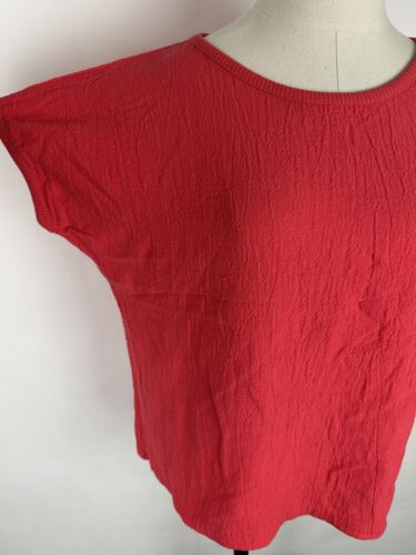 Camisa De Colección Años 90 Algodón Arrugado M Rosa Salmón Camiseta Top Colorido Gasa Básica - Imagen 3 de 10