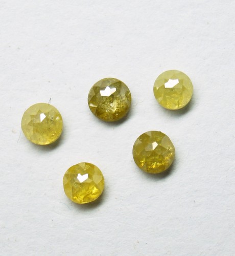 1,12 cts 5 pezzi 2-3 mm diamante naturale sfuso colore giallo tondo taglio ro... - Foto 2 di 4