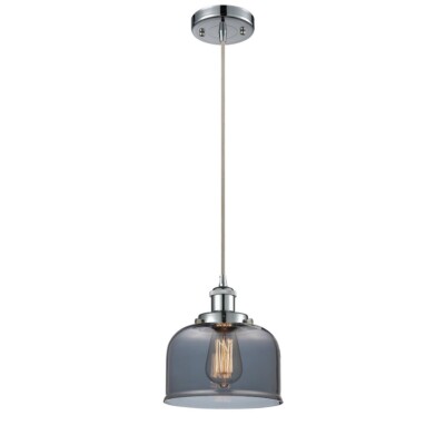 Innovations B LG Bell Mini Pendant, PC/CP Smoke LG Bell/Sphere - 916-1P-PC-G73