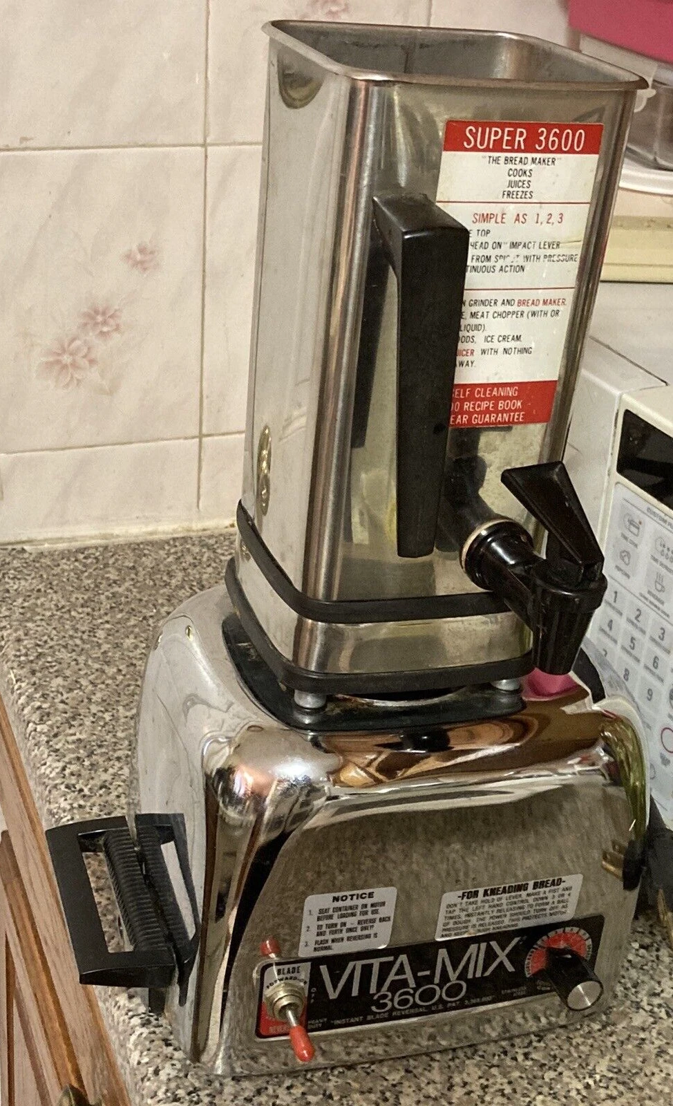 Vtg Vita Mix 3600 Stainless Steel Blender Mixer w/ Stainless Steel Pitcher Only
