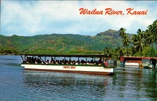 POSTCARD Wailua River Kauai SMITH'S BOAT to visit Fern Grotto Kauai Hawaii 239