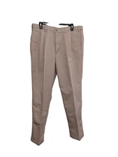 Dockers Men's Khaki Pants Taupe Expandable Waist Pleated Classic 36x30 (36x29.5)