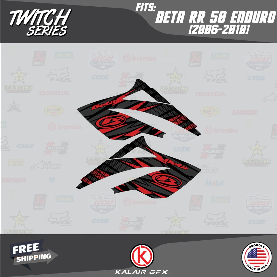 Kit Gráficos para Beta RR 50 (2006-2010) Twitch - ROJO Foto 2 de 4
